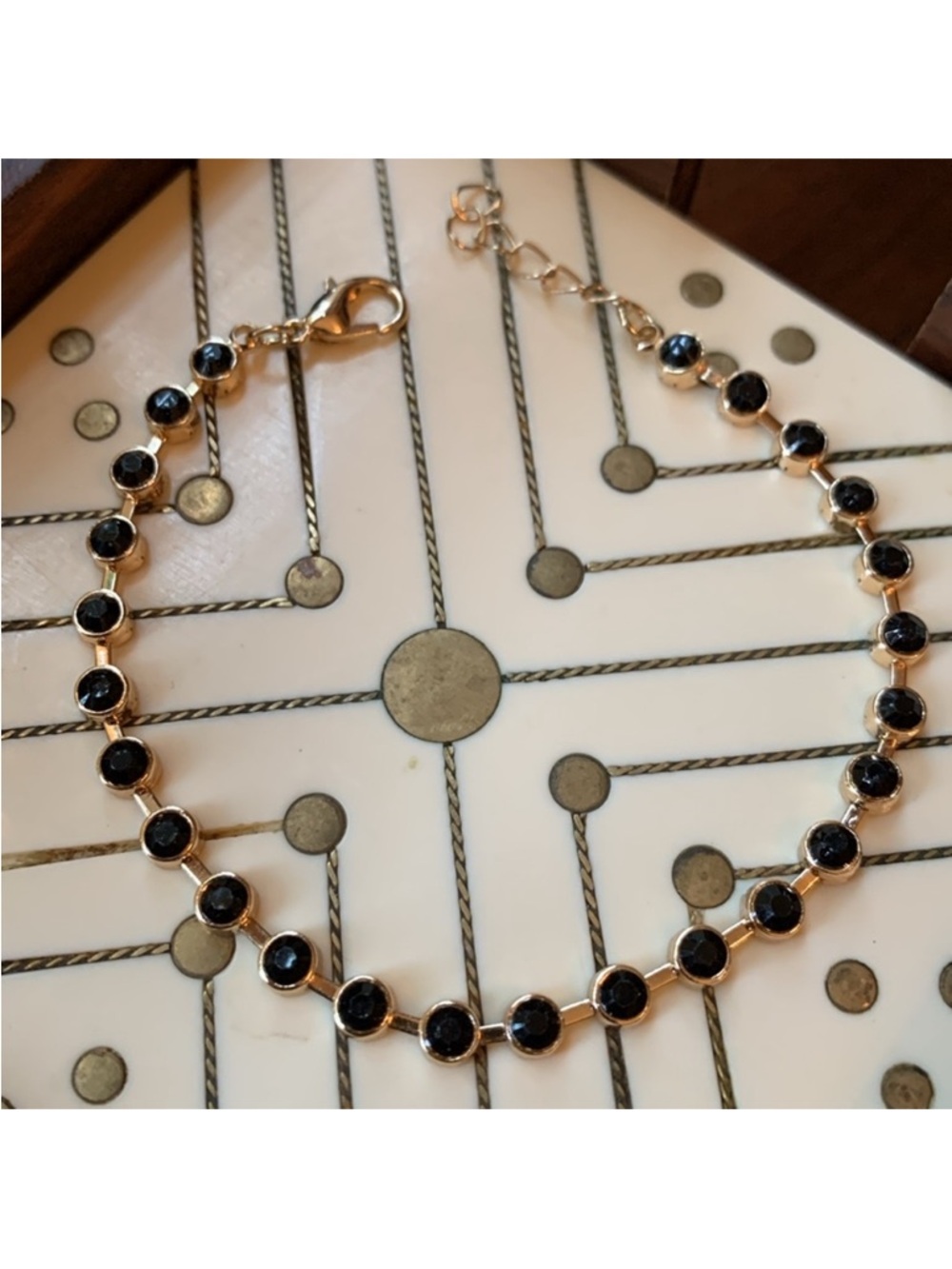 Gold and Black Chain Bracelet